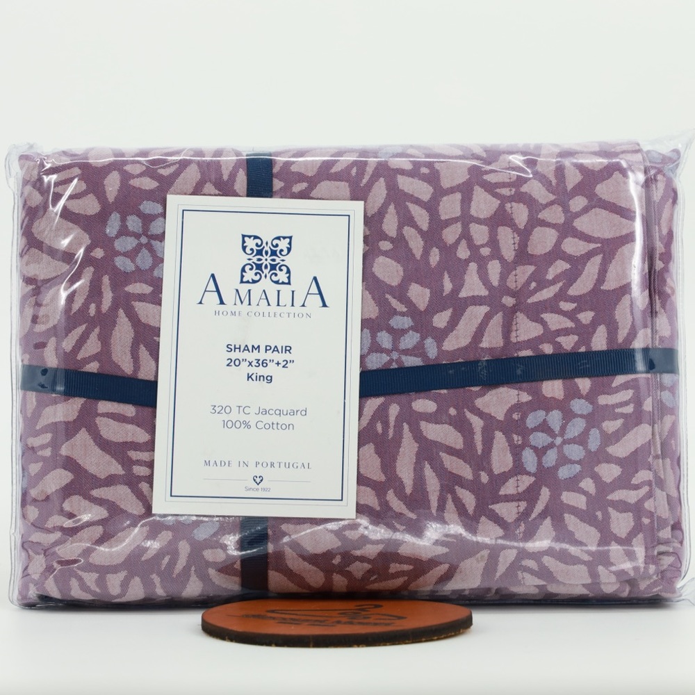 AMALIA HOME COLLECTION‎ SHAM PAIR 20"×36"+2" King Size 320 TC Jacquard